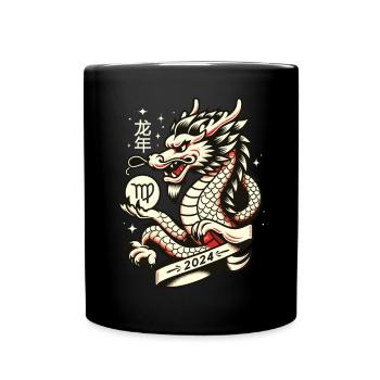 Zodiaque Vierge Année du Zodiaque Dragon - Mug uni - noir - Devant