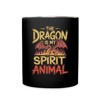 Drache le dragon est mon animal spirituel - Mug uni - noir - Devant