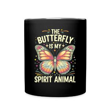 Schmetterling Le papillon est mon animal spirituel - Mug uni - noir - Devant