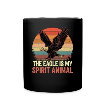 Adler The Eagle Is My Spirit Animal - Tasse einfarbig - Schwarz - Vorne