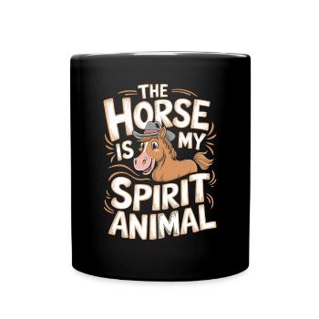 Pferd Le cheval est mon animal spirituel Pferd - Mug uni - noir - Devant