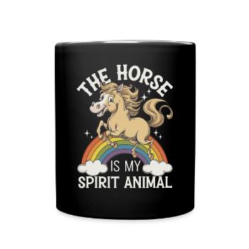 Pferd The Horse Is My Spirit Animal Pferd Regenbog - Tasse einfarbig - Schwarz - Vorne