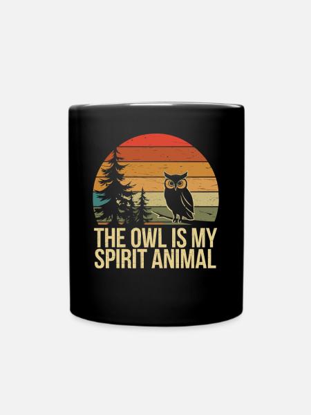 Eule la chouette est mon animal spirituel - Mug uni - noir