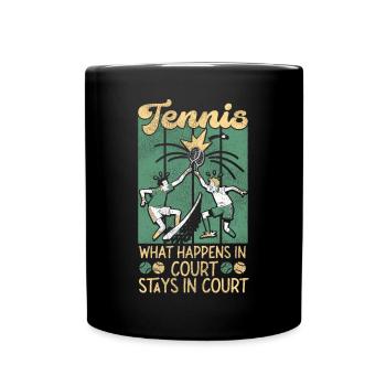 Drôle de joueur de tennis Raquette Tennis - Mug uni - noir - Devant