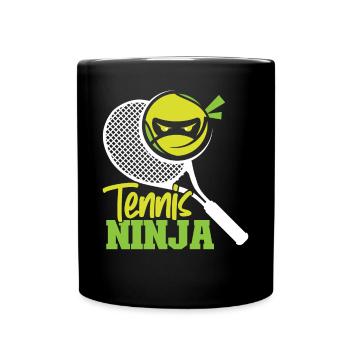 Drôle de joueur de tennis Raquette Ninja - Mug uni - noir - Devant