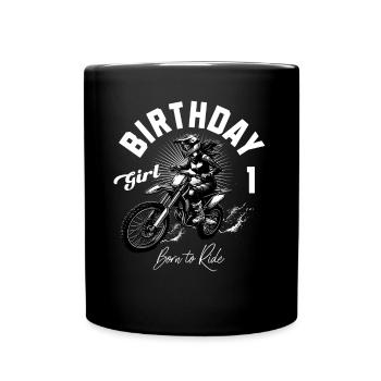 Motocross Anniversaire Fille 1er Anniversaire Femmes - Mug uni - noir - Devant
