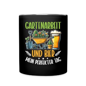 Beer Garden Gardening Allotment Gardener Gardener - Full Colour Mug - black - Front