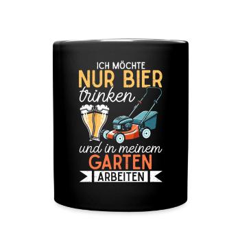 Beer Garden Gardening Allotment Gardener Gardener - Full Colour Mug - black - Front