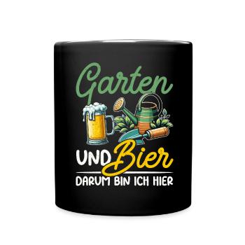 Beer Garden Gardening Allotment Gardener Gardener - Full Colour Mug - black - Front