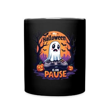 Funny Halloween Gaming Saying Ghost - Full Colour Mug - black - Front