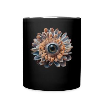 Weirdcore Aesthetic Flower Human Eyeball - Full Colour Mug - black - Front