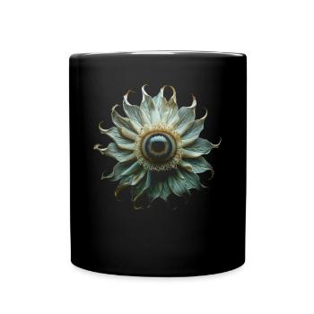 Weirdcore Aesthetic Flower Human Eyeball - Full Colour Mug - black - Front