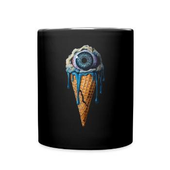 Weirdcore Aesthetic Human Eyeball Ice Cream - Full Colour Mug - black - Front