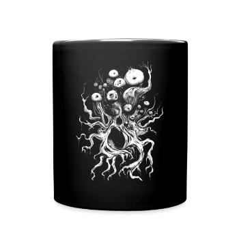 Weirdcore Aesthetics White Branches Eyes Dreamcore Green - Full Colour Mug - black - Front