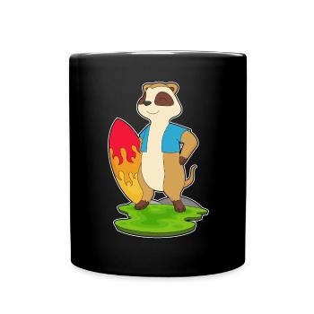 Été de surf sur planche de surf sur suricate - Mug uni - noir - Devant