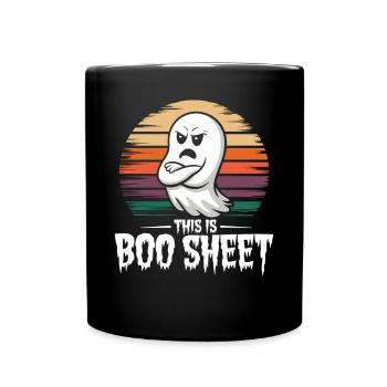 Boo Sheet Geistershirt für Halloween - Tasse einfarbig - Schwarz - Vorne