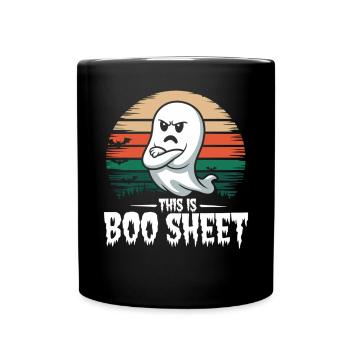 Ghosts and Halloween "This is Boo Sheet" - Full Colour Mug - black - Front