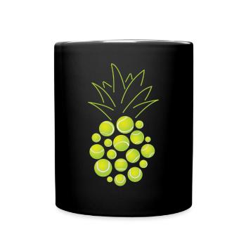Funny Tennis Player Racket - Tasse einfarbig - Schwarz - Vorne