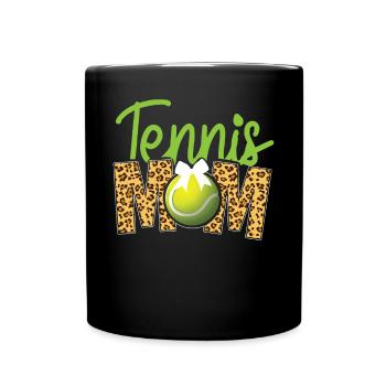 Funny Tennis Player Racket Mom - Full Colour Mug - black - Front