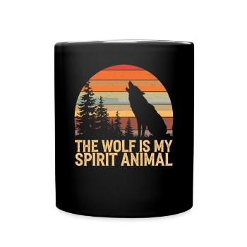 Wolf The Wolf Is My Spirit Animal - Full Colour Mug - black - Front