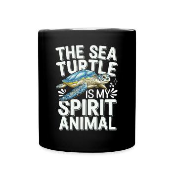 Tortue de mer Animal - Mug uni - noir - Devant