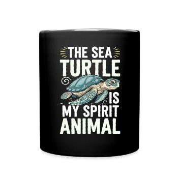 Sea Turtle Spirit Animal - Full Colour Mug - black - Front