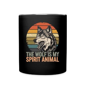 Wolf The Wolf Is My Spirit Animal - Full Colour Mug - black - Front