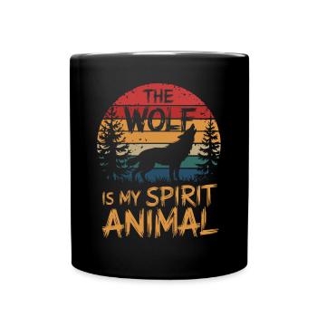 Wolf The Wolf Is My Spirit Animal - Full Colour Mug - black - Front