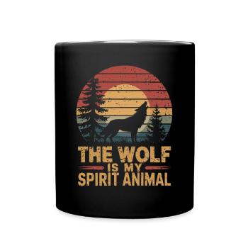 Wolf The Wolf Is My Spirit Animal - Full Colour Mug - black - Front