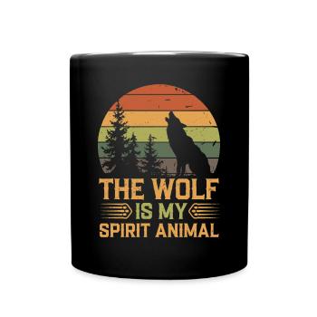 Wolf The Wolf Is My Spirit Animal - Full Colour Mug - black - Front