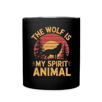 Wolf The Wolf Is My Spirit Animal - Full Colour Mug - black - Front