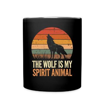 Wolf The Wolf Is My Spirit Animal - Full Colour Mug - black - Front
