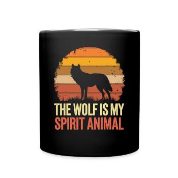 Wolf The Wolf Is My Spirit Animal - Full Colour Mug - black - Front