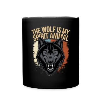 Wolf The Wolf Is My Spirit Animal - Full Colour Mug - black - Front