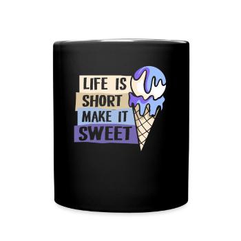 La vie est courte Make It Sweet Gelato Maker Lover - Mug uni - noir - Devant