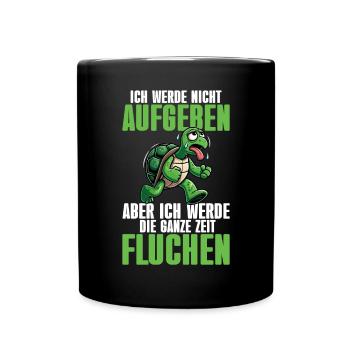 Ich Werde Nicht Aufgeben Schildkröte Läufer - Tasse einfarbig - Schwarz - Vorne