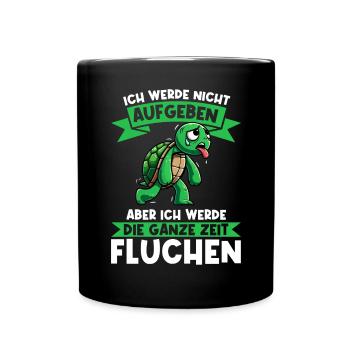 Ich Werde Nicht Aufgeben Schildkröte Läufer - Tasse einfarbig - Schwarz - Vorne