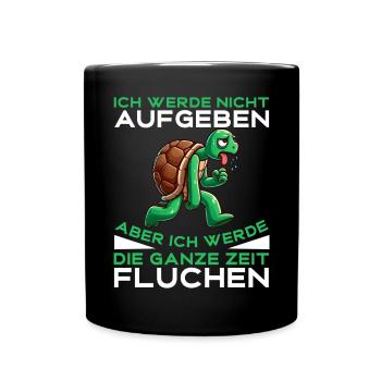 Ich Werde Nicht Aufgeben Schildkröte Läufer - Tasse einfarbig - Schwarz - Vorne