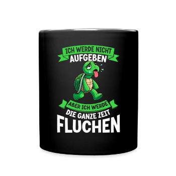 Ich Werde Nicht Aufgeben Schildkröte Läufer - Tasse einfarbig - Schwarz - Vorne