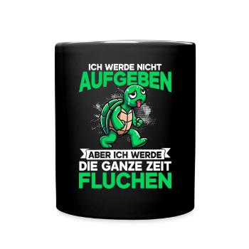 Ich Werde Nicht Aufgeben Schildkröte Läufer - Tasse einfarbig - Schwarz - Vorne