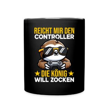 Hands me the controller, the queen wants to play - Full Colour Mug - black - Front