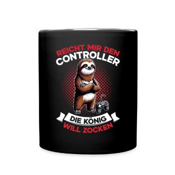 Hands me the controller, the queen wants to play - Full Colour Mug - black - Front