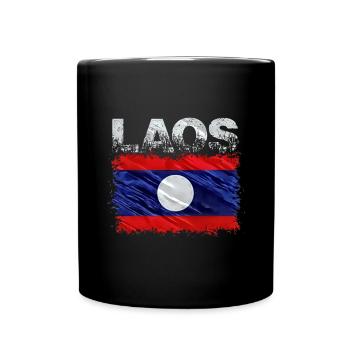 Laos - Tasse einfarbig - Schwarz - Vorne