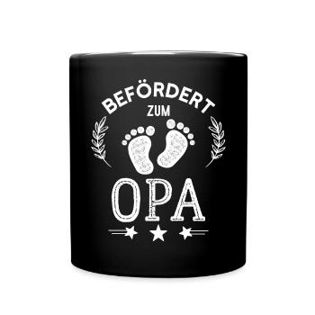 Befördert zum Opa Bald Großvater Stolzer Opa - Tasse einfarbig - Schwarz - Vorne