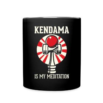 Japanese Kendama Meditation Red Sun - Full Colour Mug - black - Front