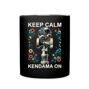 Kendama Japonais Floral Grande Vague - Mug uni - noir - Devant