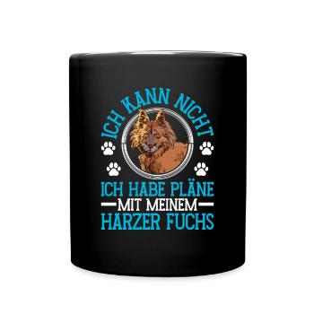 Harzer Fuchs Pläne mit Altdeutscher Hütehund - Tasse einfarbig - Schwarz - Vorne