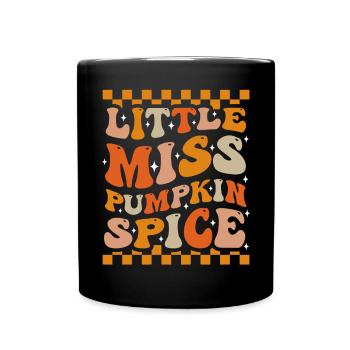 Little Miss Pumpkin Spice Groovy Fall - Full Colour Mug - black - Front