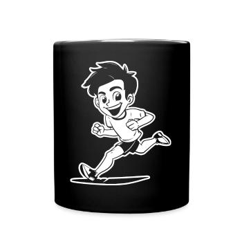 Marathon Junge Zeichnung - Tasse einfarbig - Schwarz - Vorne