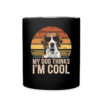 Beagle my dog thinks I'm cool - Full Colour Mug - black - Front